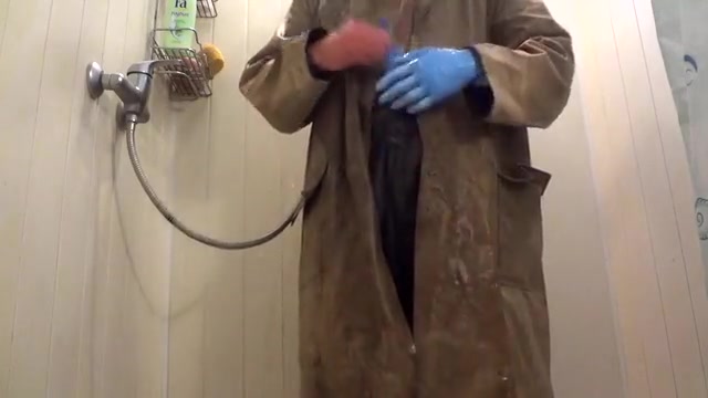 Raincoat in shower