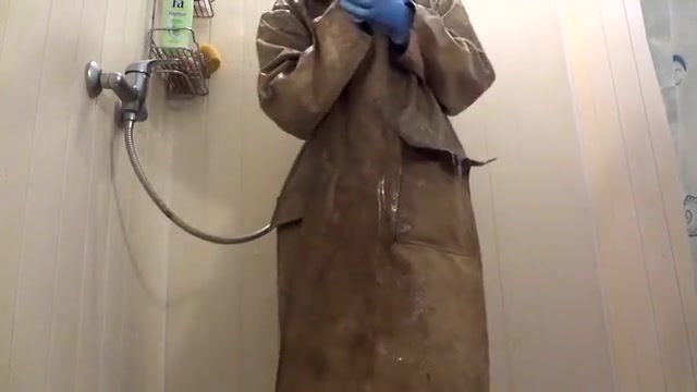 Raincoat in shower