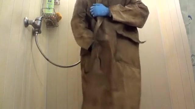 Raincoat in shower