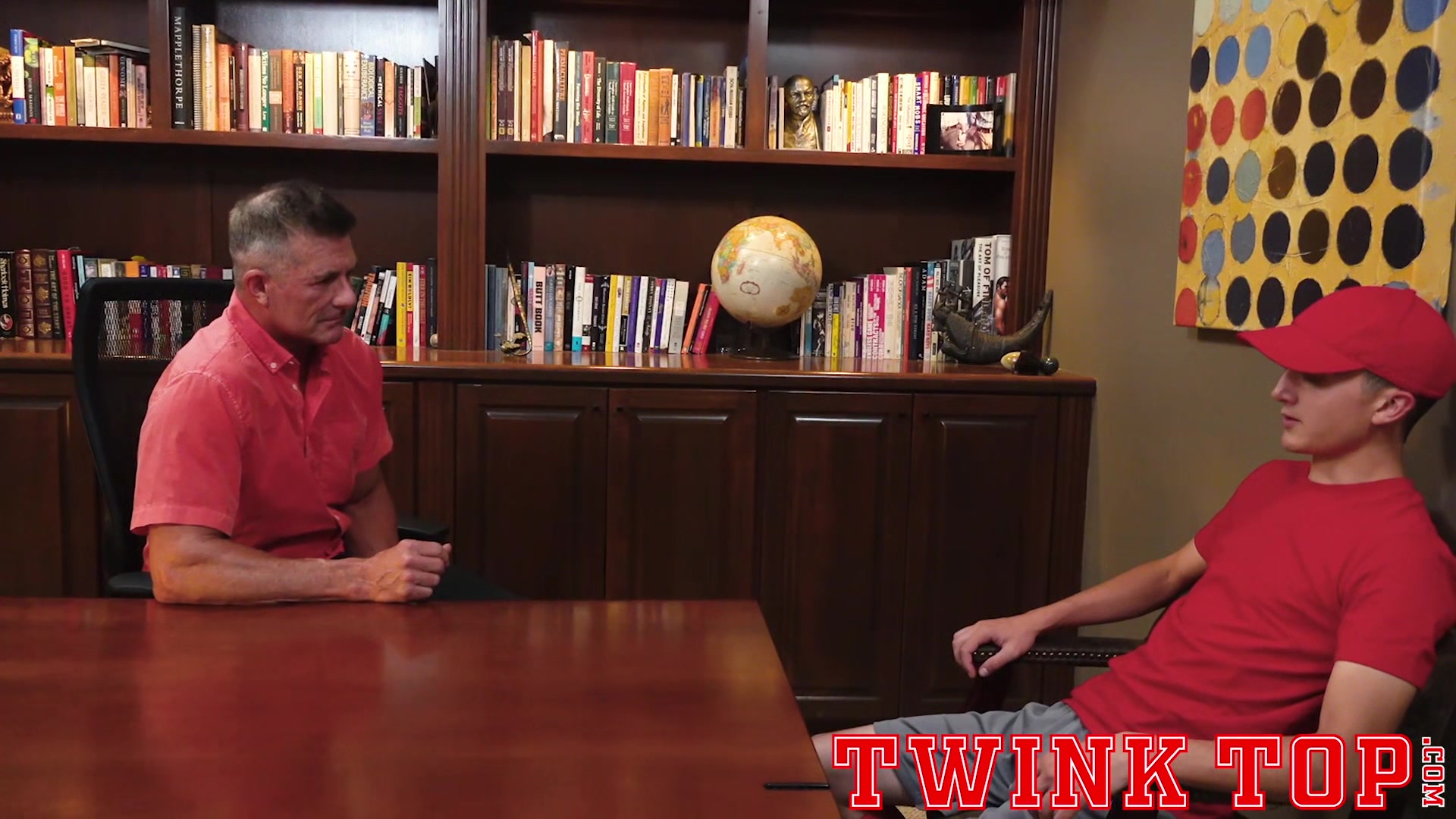 TwinkTop - Jack Andram barebacks Matthew Figata on school office desk