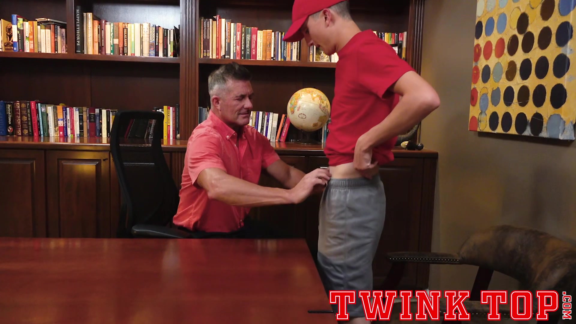 TwinkTop - Jack Andram barebacks Matthew Figata on school office desk
