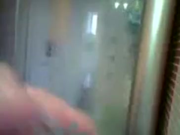 having a shower