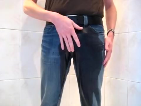 jeans urinate double cum piercing shower