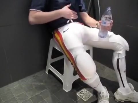 Twink: shower & JO in NIke football uniform