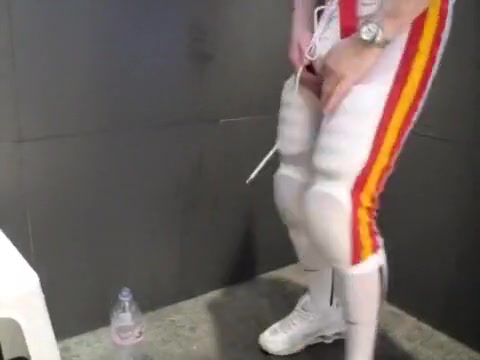 Twink: shower & JO in NIke football uniform