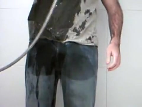 Juicy Jeans / Urinated Jeans And Dressed Shower No Boxers
