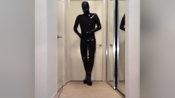 Walking and Posing in Kinky Slutty Boots and Full Rubber