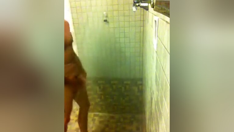 Showering again at the Gym Gang public locker room Shower
