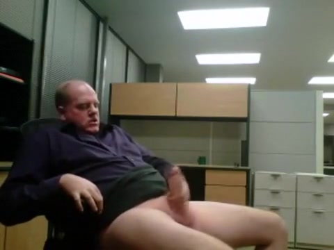 Hot Step dad jerks a the office