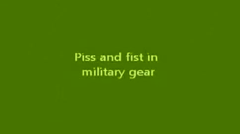 Piss and fist in military gear