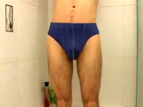 Changing underwear and cum in shower