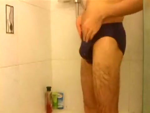 Changing underwear and cum in shower