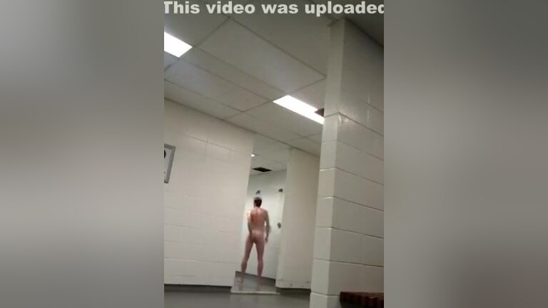 My little bitch take a shower at the locker room