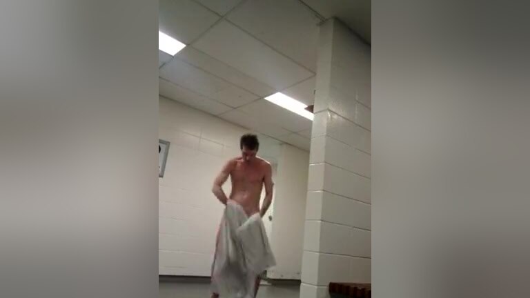 My little bitch take a shower at the locker room
