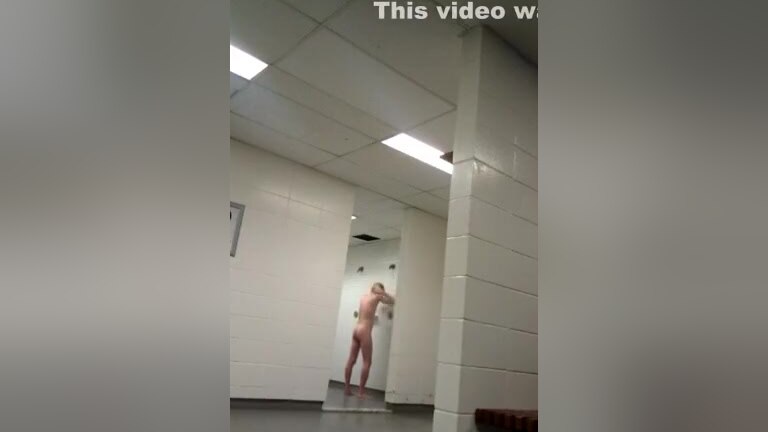 My little bitch take a shower at the locker room