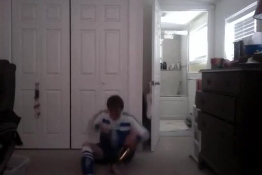 Me dressing in soccer gear with shower