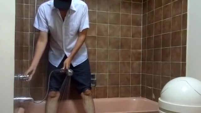 Shower, shirt, wank and nude!