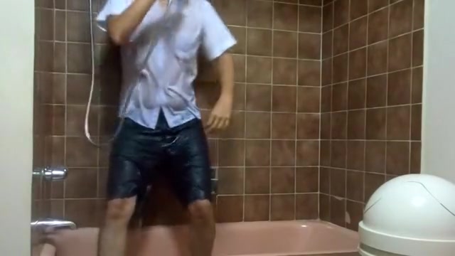 Shower, shirt, wank and nude!