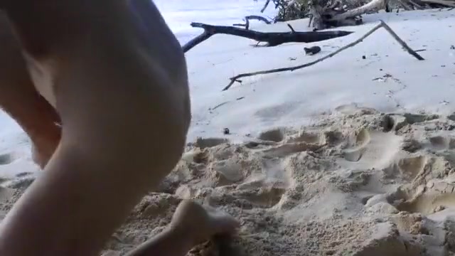 Self fisting, jerking off, wazoo play - on beach in Tonga
