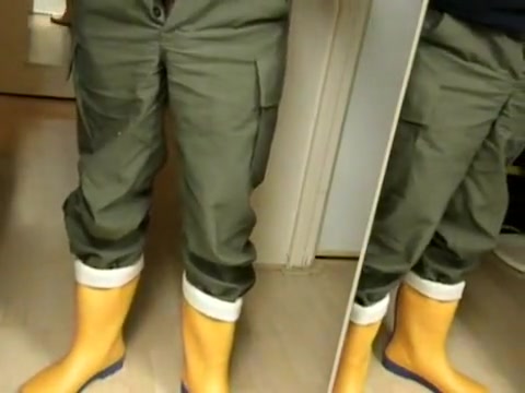 nlboots - military trousers, orange boots
