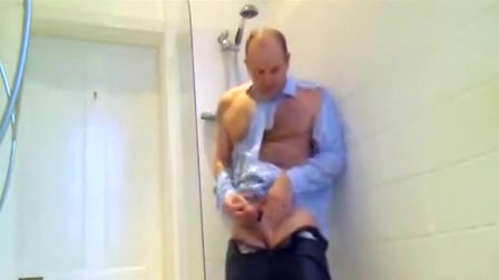 Jerk off and ripped shirt in shower