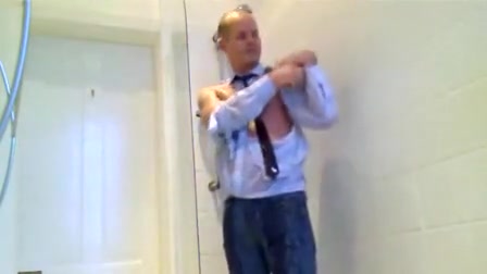 Jerk off and ripped shirt in shower