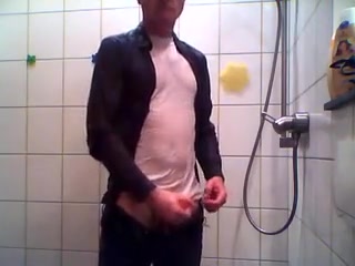 Pee, cum, servitude underneath the shower