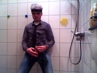 Pee, cum, servitude underneath the shower