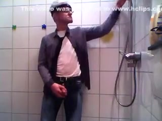 Pee, cum, servitude underneath the shower