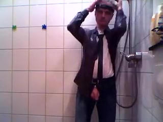 Pee, cum, servitude underneath the shower