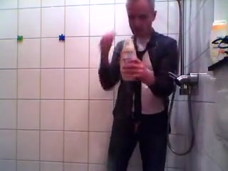 Pee, cum, servitude underneath the shower