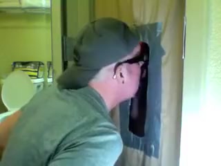 Gloryhole Engulfing a Sexy wang dry