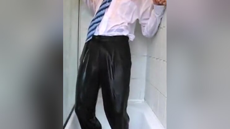 Shirt & Tie Shower in White CK Pro Stretch boxers