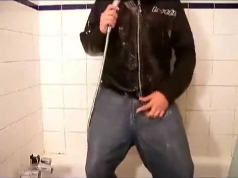 baggy + nylon trackies shower