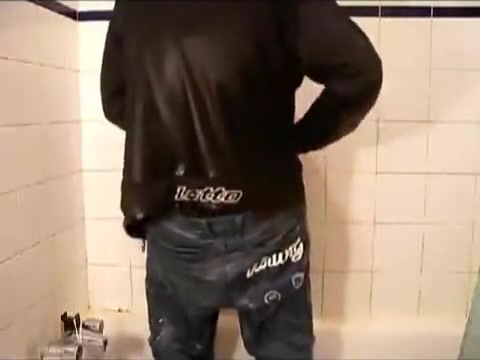 baggy + nylon trackies shower