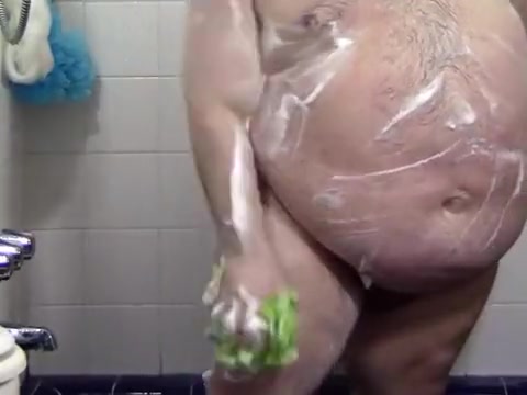Corpulent fella in the shower #5
