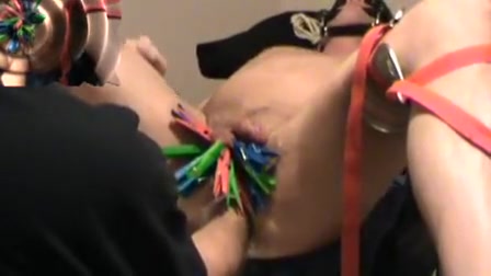 Iliff and ab play with clothing pins and fisting