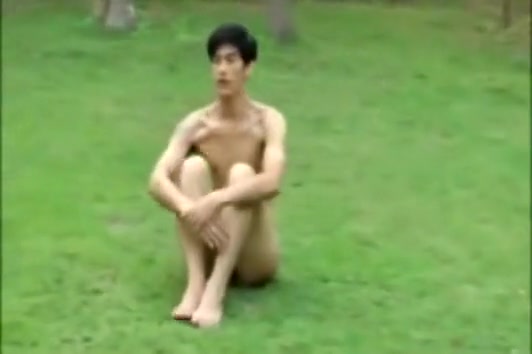 Thai Actor Takes a Shower and Stroking Outdoor