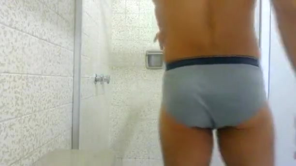 muscle latinboy taking shower