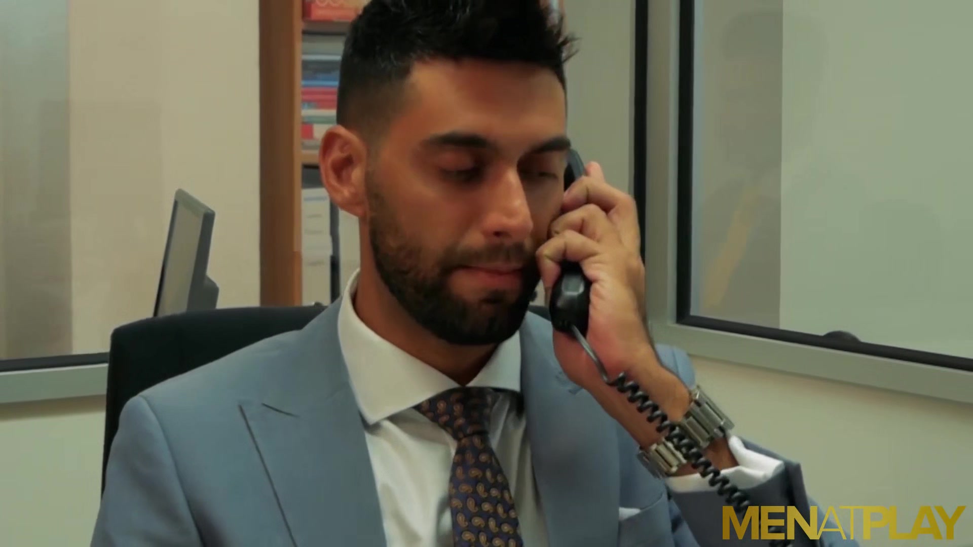 MENATPLAY Suited Men Dani Robles And Mick Stallone Anal Fuck