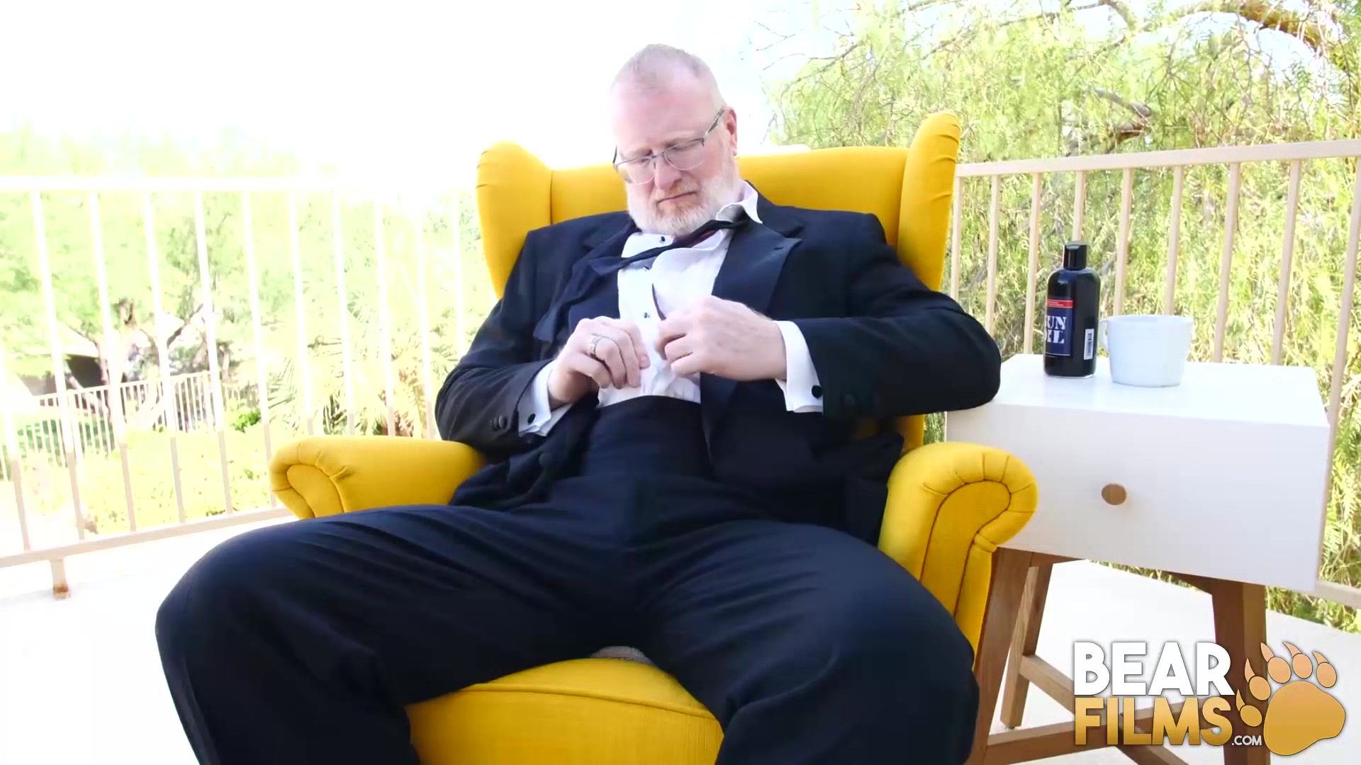 BEARFILMS Silver Bear Rusty Mcmann Jerks Off Solo Outdoor