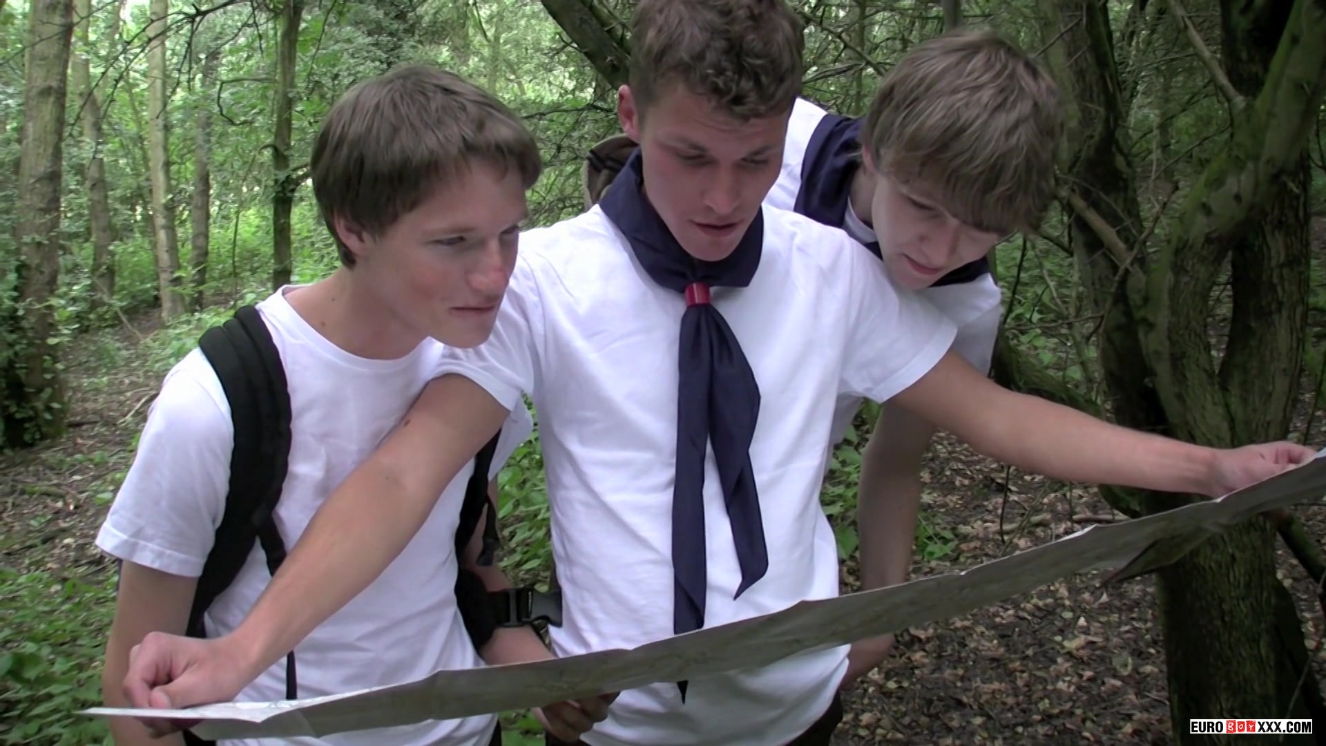 Forest Fucking Twink Threesome - Josh Frey, Tyler Carson & Mckensie Cross