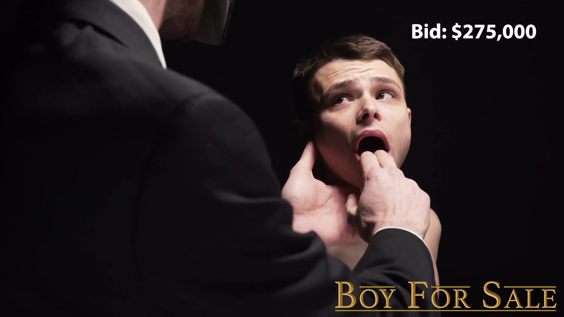 BOY FOR SALE - Slave boy Austin Young devours master's beer-can cock
