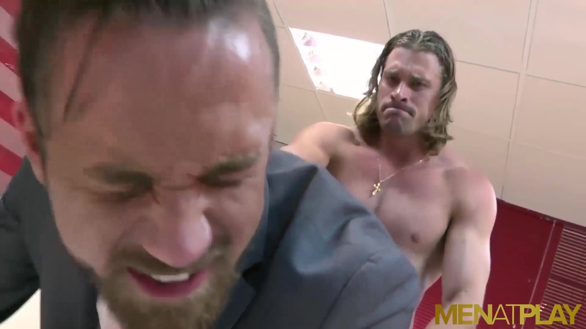 MENATPLAY Blond Hunk Johan Kane Fucks Logan Moore In Office
