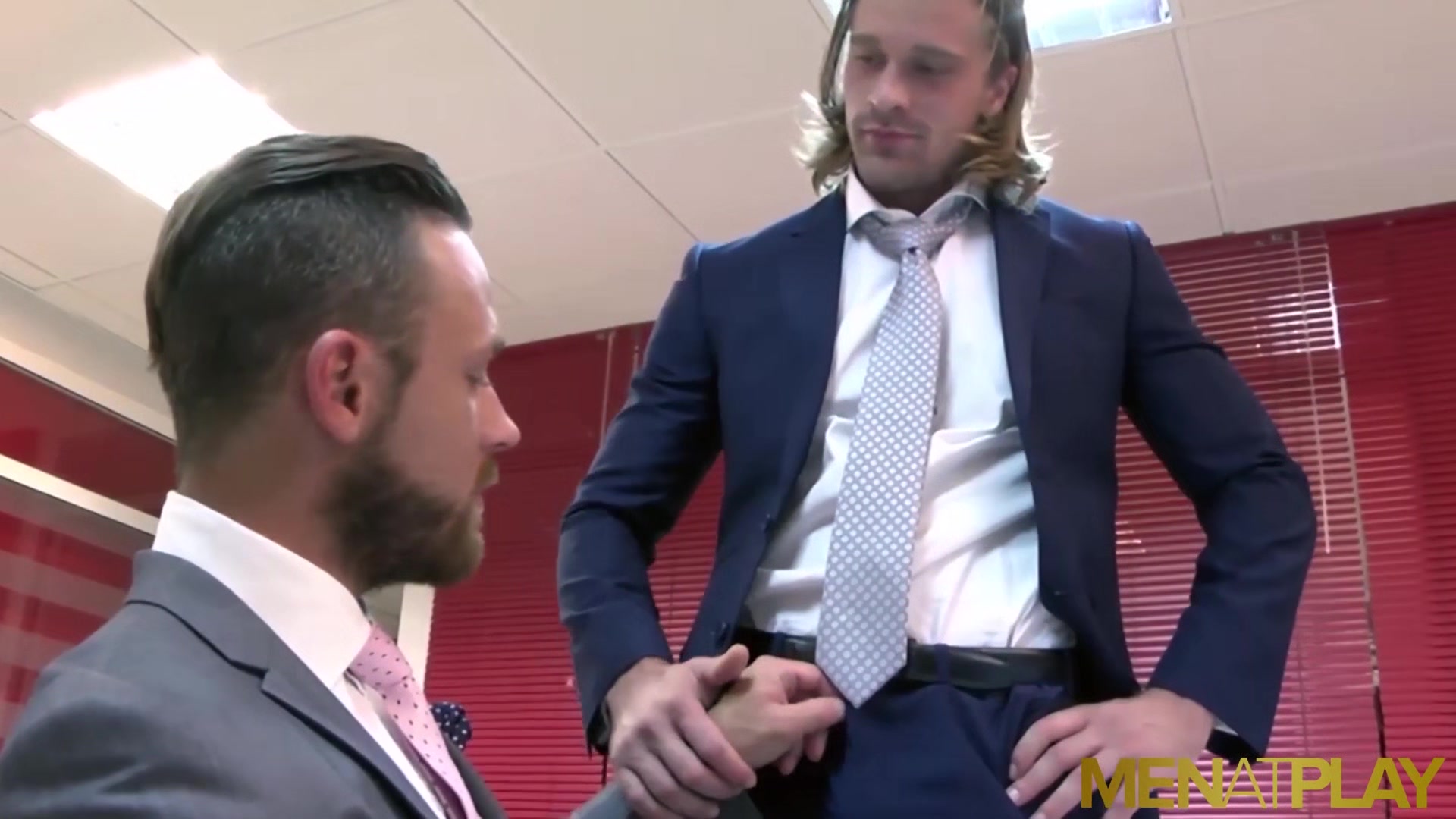 MENATPLAY Blond Hunk Johan Kane Fucks Logan Moore In Office
