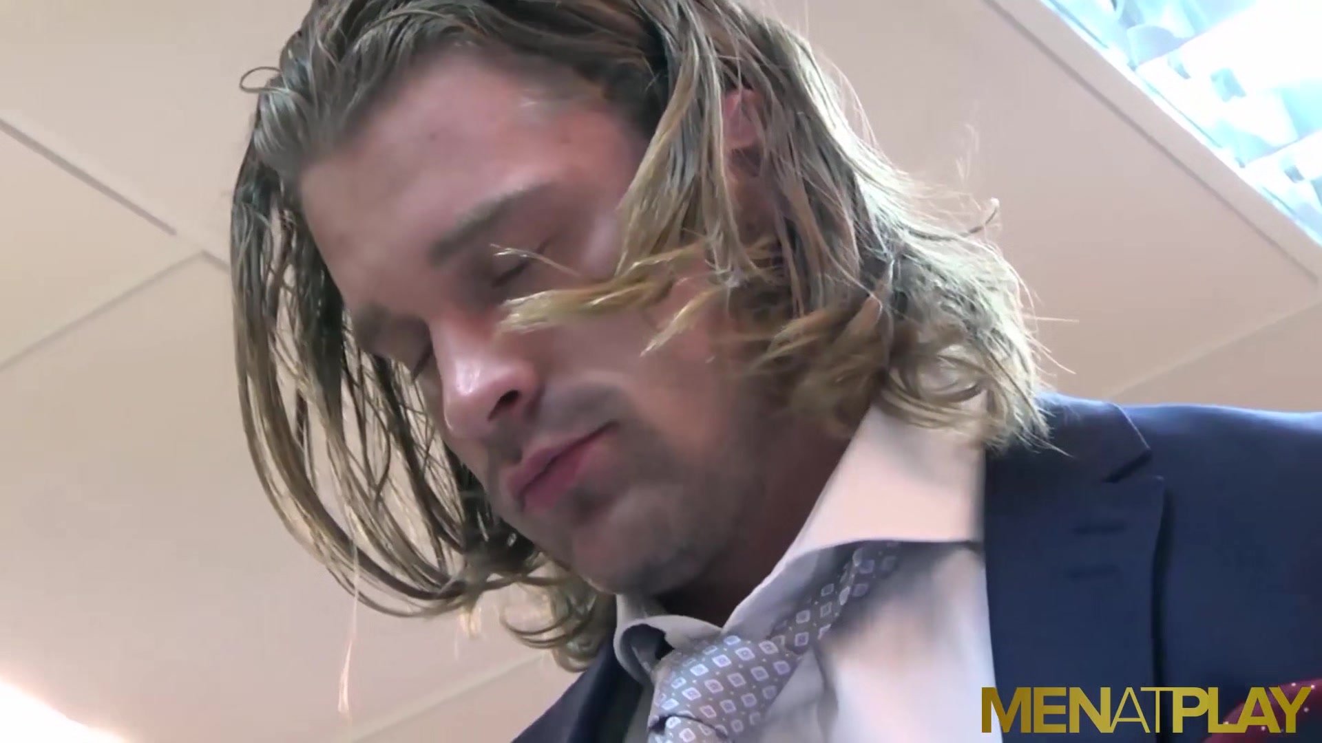 MENATPLAY Blond Hunk Johan Kane Fucks Logan Moore In Office