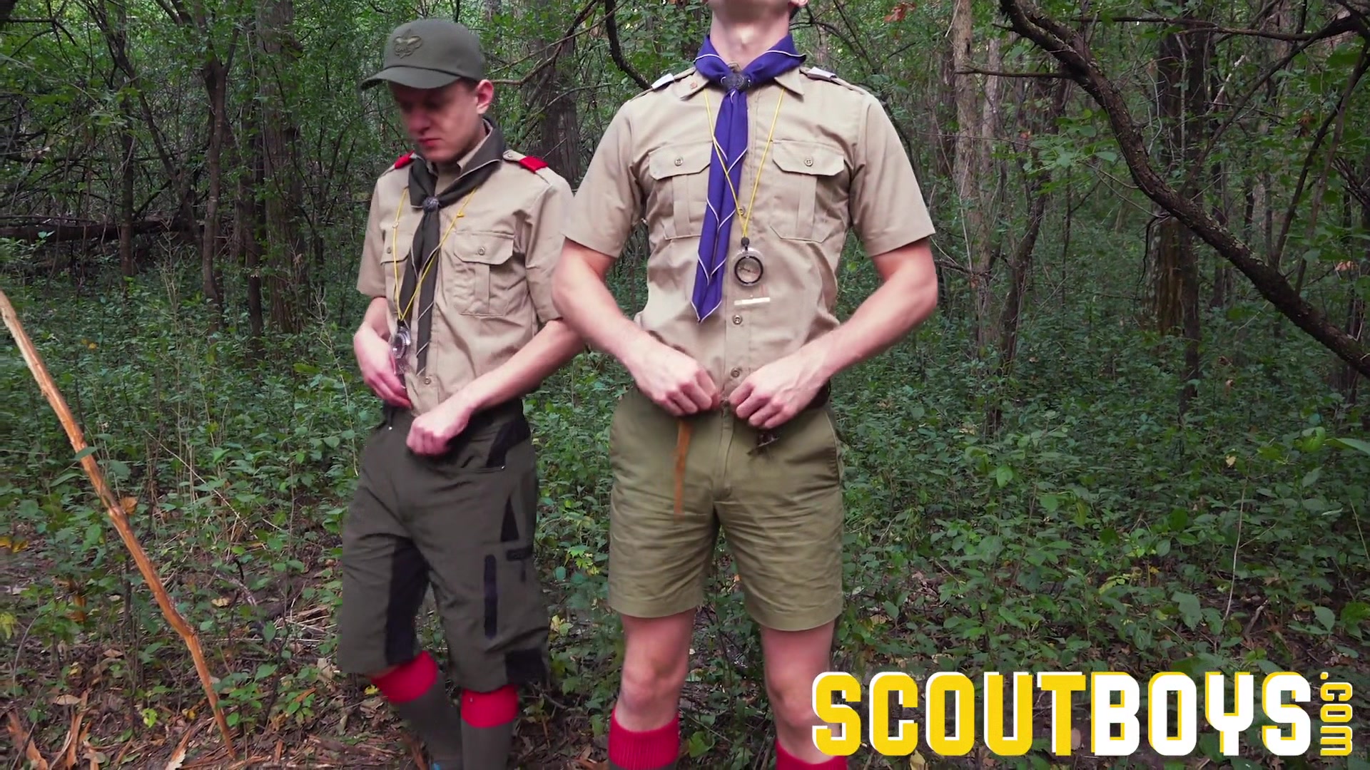 SCOUT BOYS - Cute junior scout spies then tries out older scout's dick