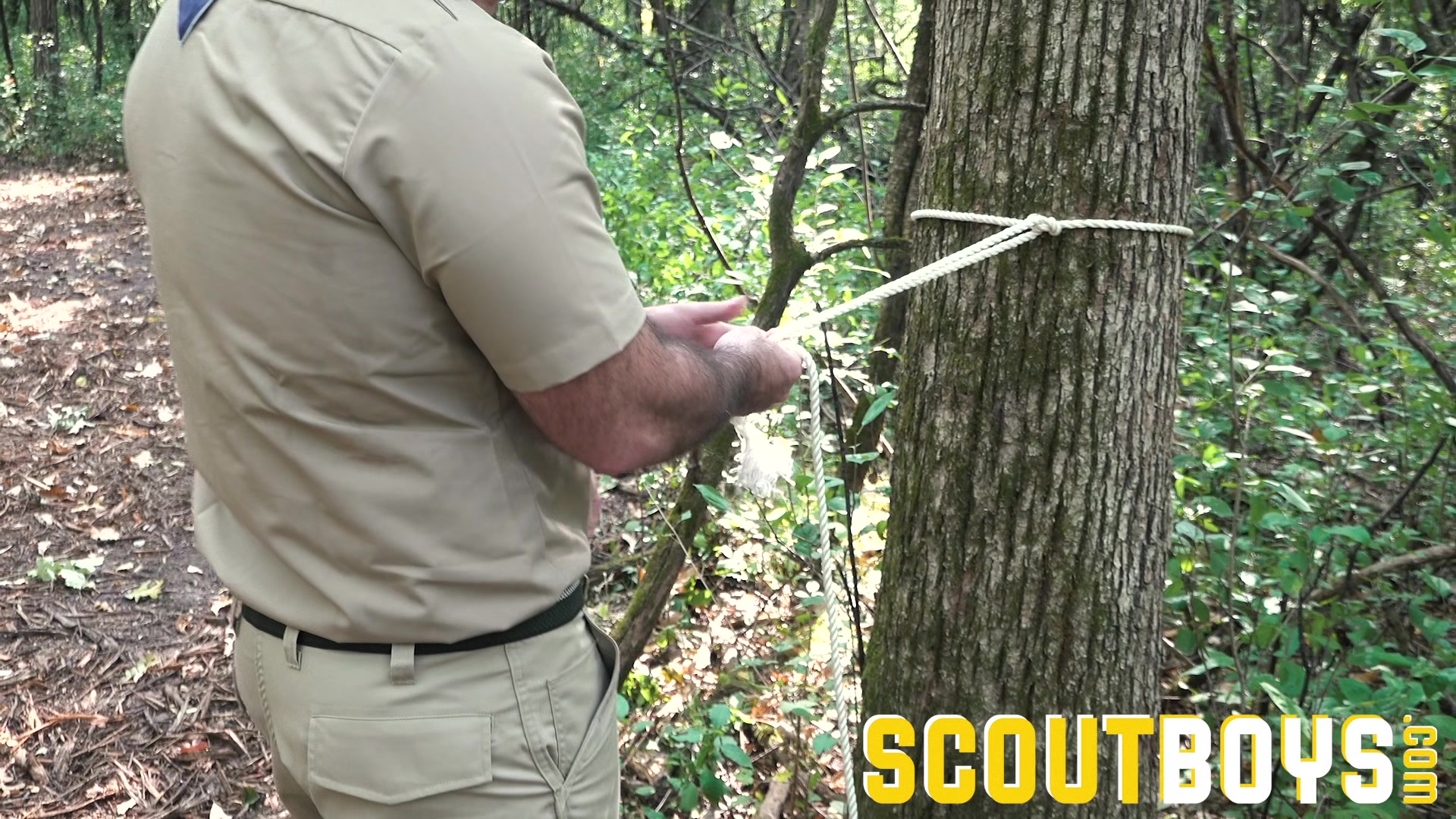 ScoutBoys - Pervy hung Scoutmaster barebacks hot boy scout on hammock