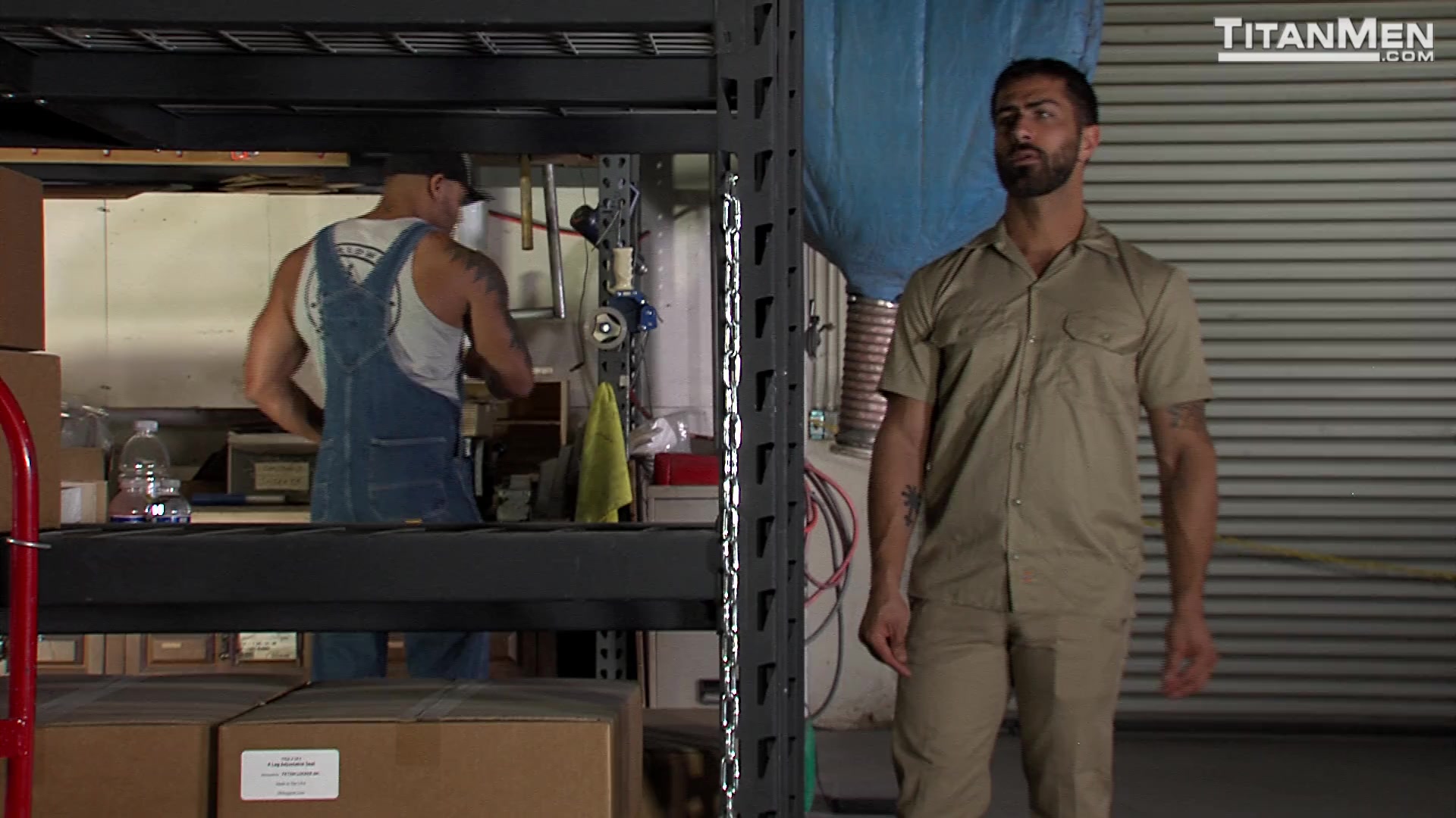 Sling: Muscle Stud Jason Vario Shows Deliveryman Adam Ramzi How To Use A Sling!