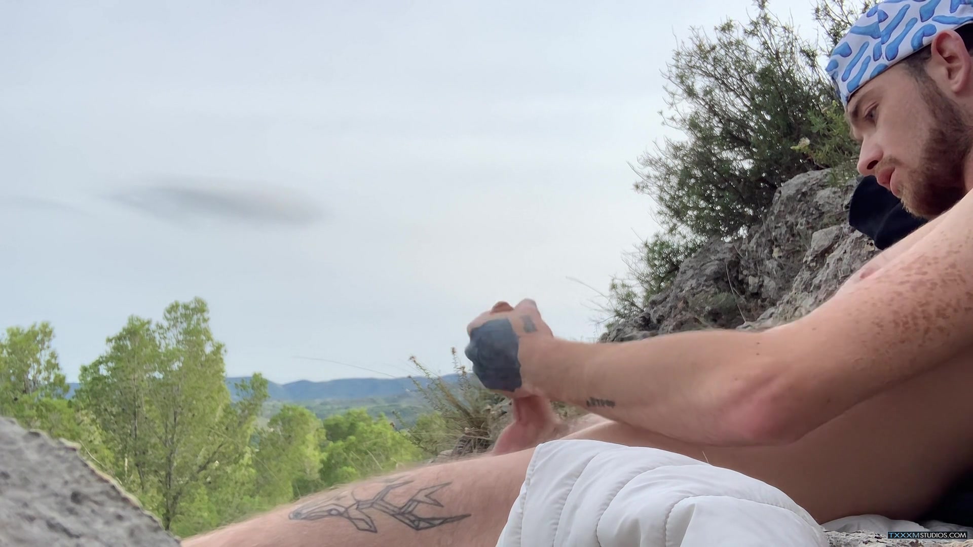 Shooting A Big Load Outdoors - Jacob Daniels
